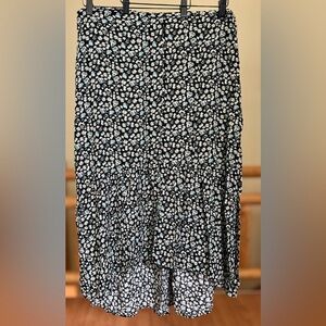 🪻Wild Fable Black Floral Hi-Low Midi Skirt - Size XL 🪻